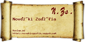 Nováki Zsófia névjegykártya